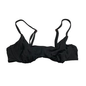 Womens Underwire Bikini Swim Top With Adjustable Straps Metal Clasp Black 34B